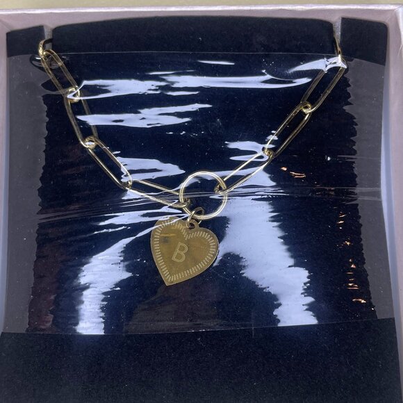 Jewelry - Gold-Tone Initial "B" Heart Pendant Necklace